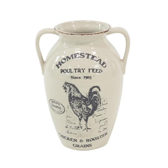 Set of 3 White Porcelain Farmhouse Vase, 8" x 10"
